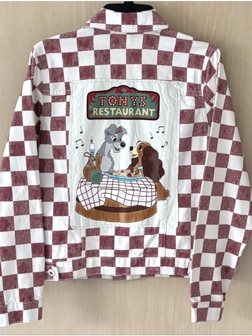 Disney Lady and the Tramp Tony’s Restaurant Checkered Jacket Medium NWT